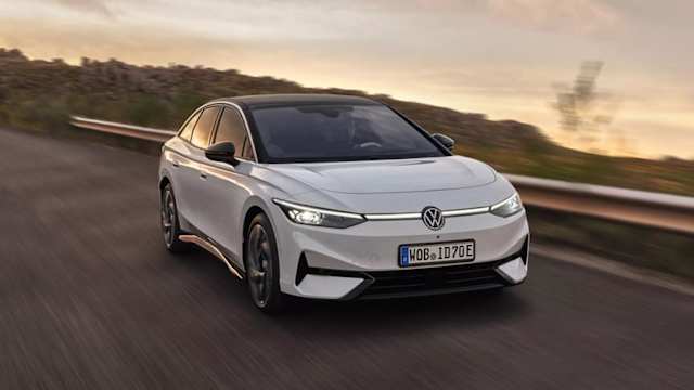 Volkswagen ID.7 electric company car on the road