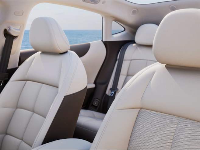 The MG IM5's ultra soft leather-style seats provide heating and ventilation