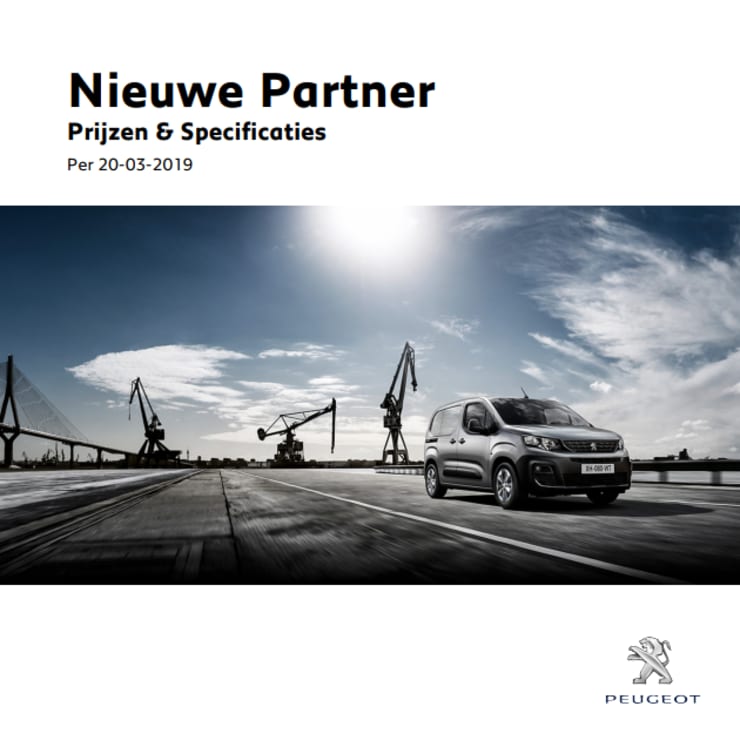 Prijslijst Peugeot Partner