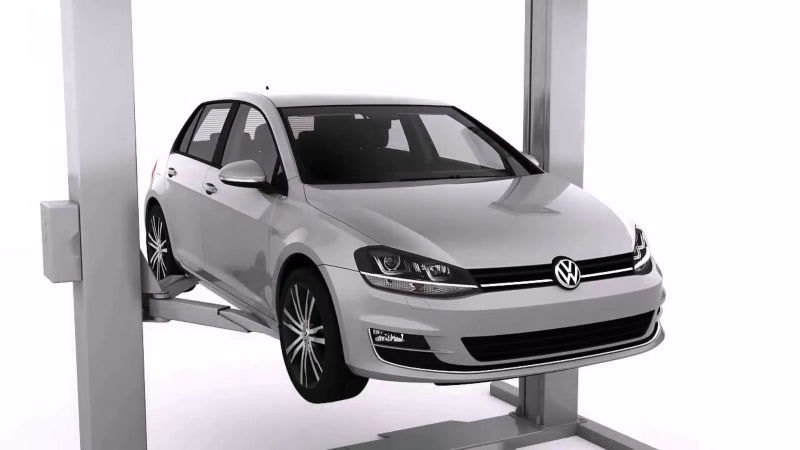Volkswagen Golf raised on a ramp – Express Visual Check at Camerons Volkswagen, Perth