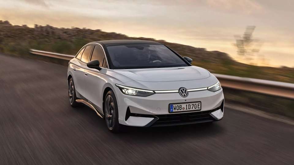 Volkswagen ID.7 electric company car on the road