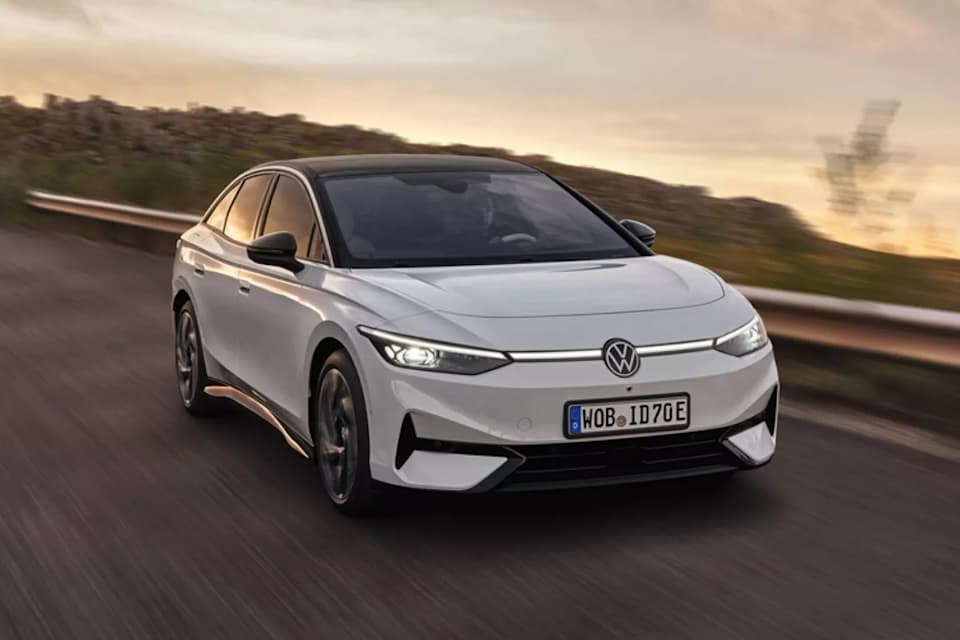 Volkswagen ID.7 electric saloon on the road – Camerons Volkswagen, Perth